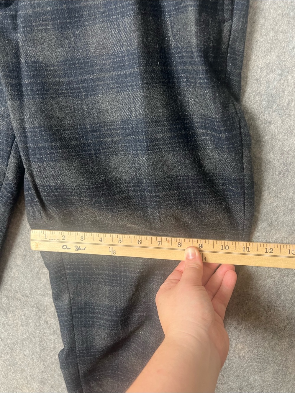 Banana‎ Republic Men's 36 Aiden Fit Plaid Dress Pants Wool Gray and Black - Picture 6 of 8